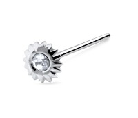 Sunflower Shaped Silver Straight Nose Stud NSKA-71